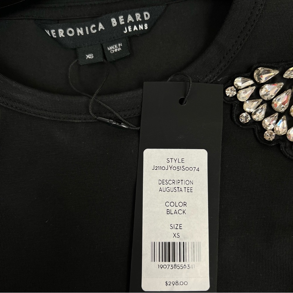 Veronica Beard Augusta Tee in Black - Picture 5 of 6